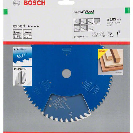 BOSCH Piła tarczowa Expert do drewna Ø zewnętrzna 165 mm Liczba zębów 48 WZ ( 8000342048 )