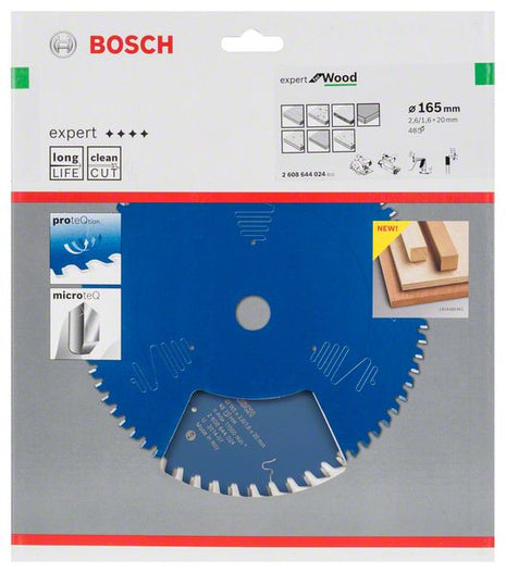 BOSCH Piła tarczowa Expert do drewna Ø zewnętrzna 165 mm Liczba zębów 48 WZ ( 8000342048 )