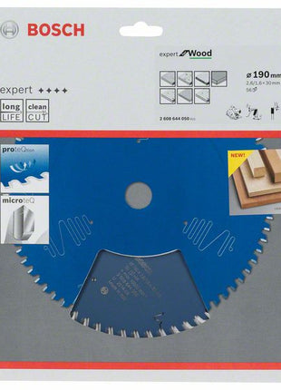 Hoja de sierra circular BOSCH Expert para madera diámetro exterior 190 mm número de dientes 56 WZ (8000342078)