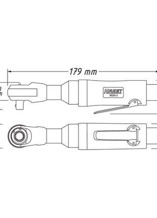 HAZET wkrętak pneumatyczny z grzechotką 9020-2 6,3 mm (1/4″) 4-kt. ( 4000898922 )