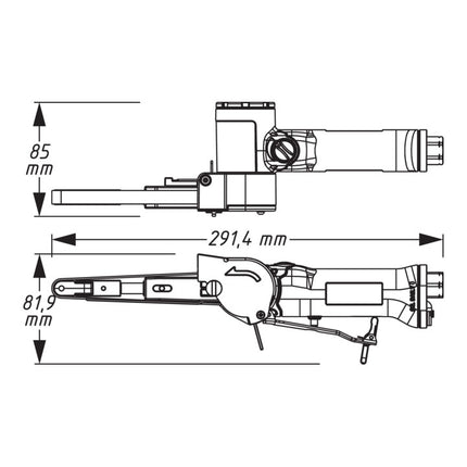 HAZET Pneumatyczna szlifierka taśmowa 9033N-4 10x330 mm 19000 min-¹ ( 4000898935 )