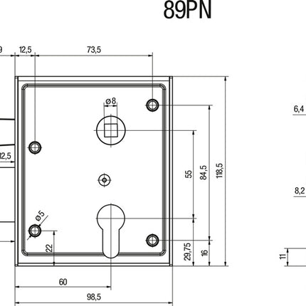 BEVER uniwersalny zamek do felg 89 BK / PK DIN lewy / prawy PZ ( 3000251631 )