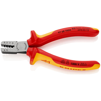 Szczypce do zaciskania końcówek przewodów KNIPEX o długości całkowitej 145 mm ( 4000795074 )