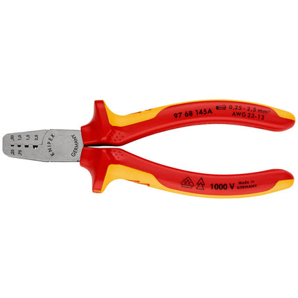 Szczypce do zaciskania końcówek przewodów KNIPEX o długości całkowitej 145 mm ( 4000795074 )