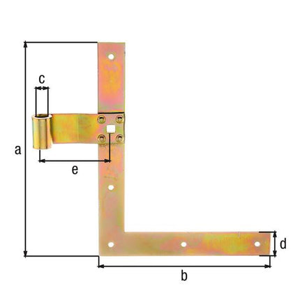 Zawias kątowy do okiennic GAH długość 250 x 200 mm szerokość 30 mm grubość 3 mm ( 8001895895 )