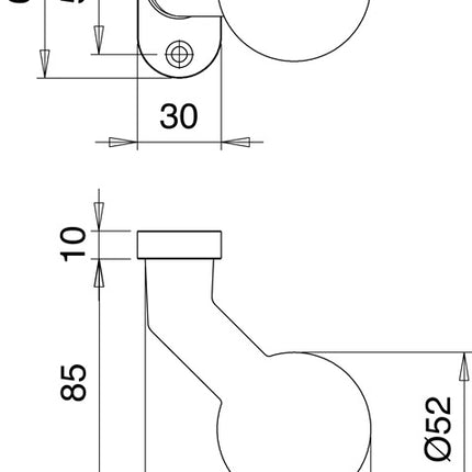 Gałka drzwiowa z profilem EDI 1332/0000 Materiał aluminium F1 ( 3000200009 )