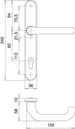EDI frame-1/2 zestaw wewnętrzny Kronos 1300/0235 aluminium F1 ( 3000200021 )