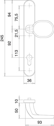 Zestaw drzwi profilowych EDI Kronos 1300/K22/035 aluminium F1 ( 3000200028 )