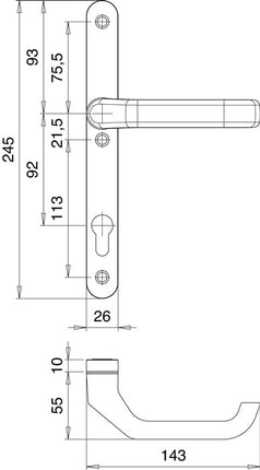 Zestaw drzwi profilowych EDI Atlas 1200/K22/2026 aluminium F1 ( 3000200041 )