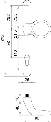 Zestaw drzwi profilowych EDI Atlas 1200/K22/2026 aluminium F1 ( 3000200041 )