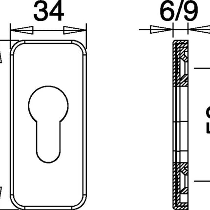 Rozeta na klucz EDI 0812/9003 Aluminium F1 ( 3000252771 )