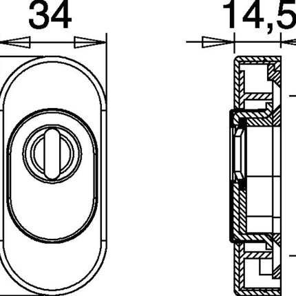Rozeta na klucz EDI 0815/0000 Aluminium F1 ( 3000252720 )