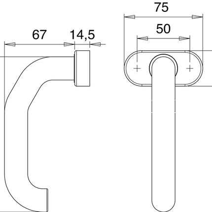 EDI uchwyt klapy przeciwpożarowej otwór część 1800/2133 stal nierdzewna EST ( 3000261244 )