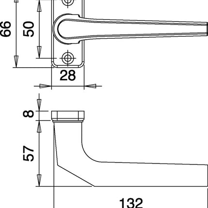 Uchwyt dźwigniowy z profilem EDI część 3314/0000 Aluminium F1 ( 3000252764 )
