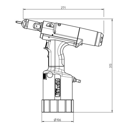 GESIPA FireFox(R) 2 narzędzie do ustawiania nitonakrętek Ciśnienie robocze 5 - 7 bar ( 4000813081 )
