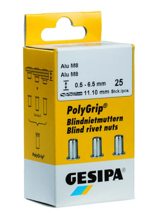 GESIPA Écrou à river PolyGrip® tige de rivet D. x l. 9 x 18 mm M6 ( 4000813823 )