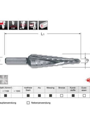 RUKO Stufenbohrersatz Ø 4-12/4-20/4-30 mm ( 4000601746 )