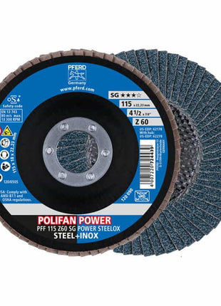 PFERD Fächerscheibe POLIFAN Z SG POWER STEELOX Ø 125 mm Körnung 40 ( 4000842585 )