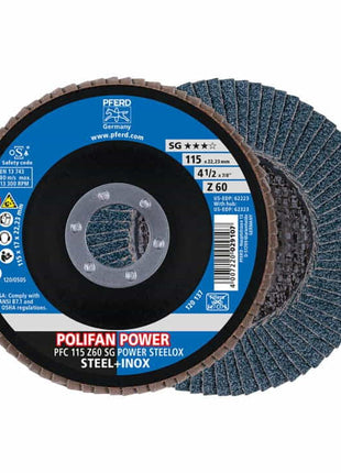 PFERD Fächerscheibe POLIFAN Z SG POWER STEELOX Ø 125 mm Körnung 40 ( 4000841565 )