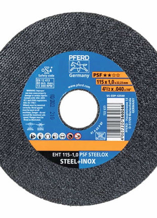 PFERD Disque à tronçonner PSF STEELOX D115x1 mm droit ( 4000842600 )