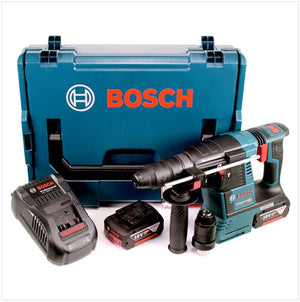 Bosch GBH 18V-26 F Akku Bohrhammer 18V 2,6J SDS-Plus in L-Boxx mit 2x 6Ah Akku, Ladegerät und Bohrer Set
