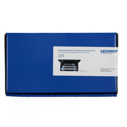 Zestaw kluczy płasko-oczkowych z grzechotką GEDORE 7R-005 5-częściowy o szerokości 8-19 mm ( 4000821988 )