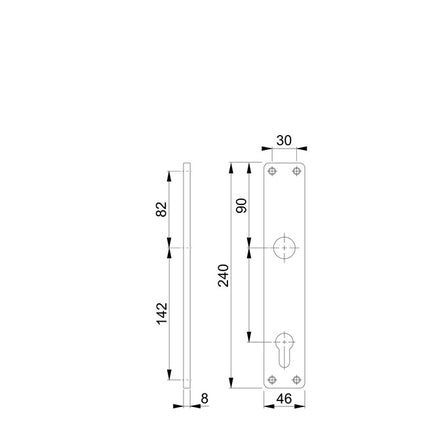 Para płyt długich HOPPE 202H F1 / F1 w kolorze naturalnym ( 3000252154 )