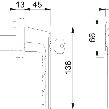 Klamka okienna HOPPE Hamburg 0700LS/U26 100NM Aluminium F9714M czarny mat ( 3000203158 )
