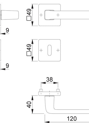 Zestaw rozet HOPPE Dublin 1124/843KV/843KVS Aluminium F1 ( 3000203135 )