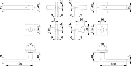 Zestaw rozet HOPPE Dublin 1124/843KV/843KVS Aluminium F94-1 ( 3000203143 )