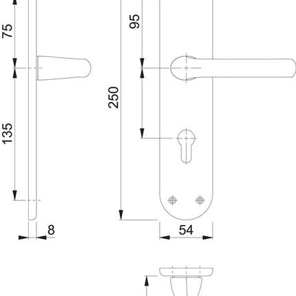 Zestaw renowacyjny HOPPE Tôkyô 1710/3334 Aluminium F1 ( 3000203150 )