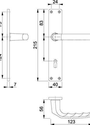 Zestaw długich płyt HOPPE Birmingham 1117/202SP Aluminium F1 ( 3000252985 )