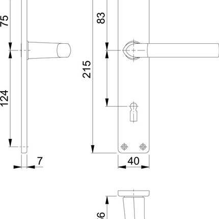 Zestaw długich płyt HOPPE Birmingham 1117/202SP aluminium F2 ( 3000252988 )