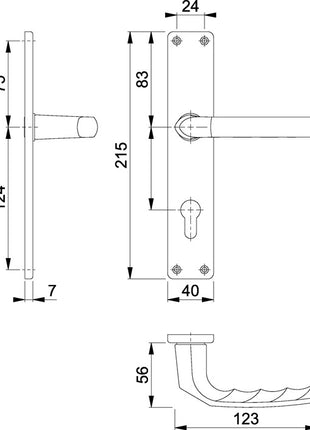 HOPPE Langschildgarnitur Birmingham 1117/202SP Aluminium F1 ( 3000252986 )