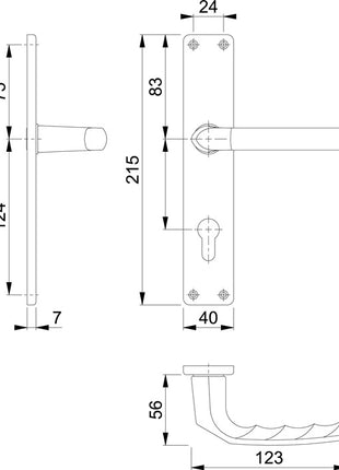 HOPPE Langschildgarnitur Birmingham 1117/202SP Aluminium F2 ( 3000252989 )