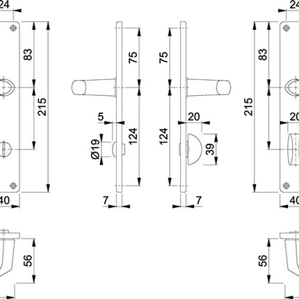 Zestaw długich płyt HOPPE Birmingham 1117/202SP Aluminium F1 ( 3000252987 )