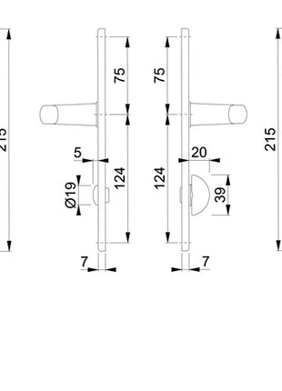 HOPPE Langschildgarnitur Birmingham 1117/202SP Aluminium F2 ( 3000252990 )