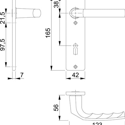 Zestaw krótkich rozetek HOPPE Birmingham 1117/202KP Aluminium F1 ( 3000252946 )