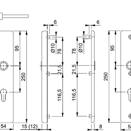 Meble HOPPE Birmingham 1117/2221A/2440 Aluminium F2 ( 3000250681 )