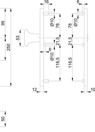 HOPPE Schutzgarnitur 86G/3331/3310 Aluminium F2 ( 3000209788 )