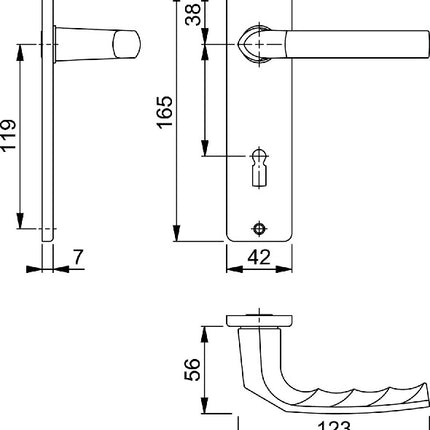 HOPPE zestaw rozet Birmingham 1117/202KP/AP Aluminium F2 ( 3000252943 )