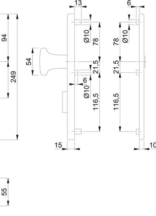 HOPPE Schutzgarnitur E86G/3332ZA/3310 Edelstahl F69 ( 3000209780 )