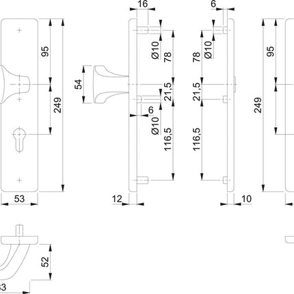 Meble ochronne HOPPE E61G/2221/2210 Stal nierdzewna F69 ( 3000209795 )