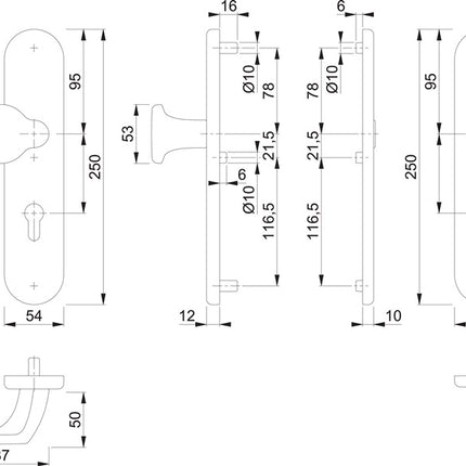 Meble HOPPE 86G/3331/3310 Aluminium F1 ( 3000209782 )