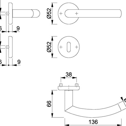 HOPPE Zestaw rozet Alta E1433Z/17KV/17KVS Stal nierdzewna F69 ( 3000220080 )