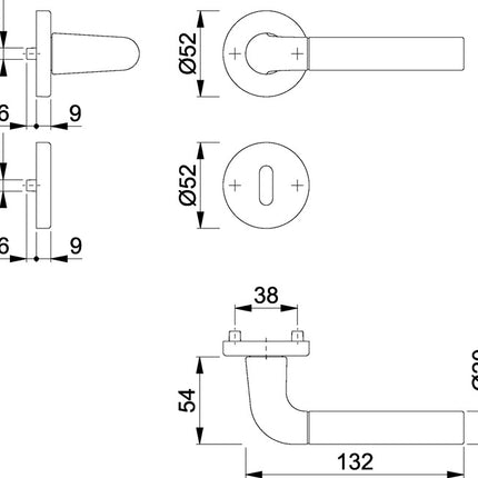 Zestaw rozet HOPPE Bremen 1505/42KV/42KVS Aluminium F49/F9-2 ( 3000220010 )