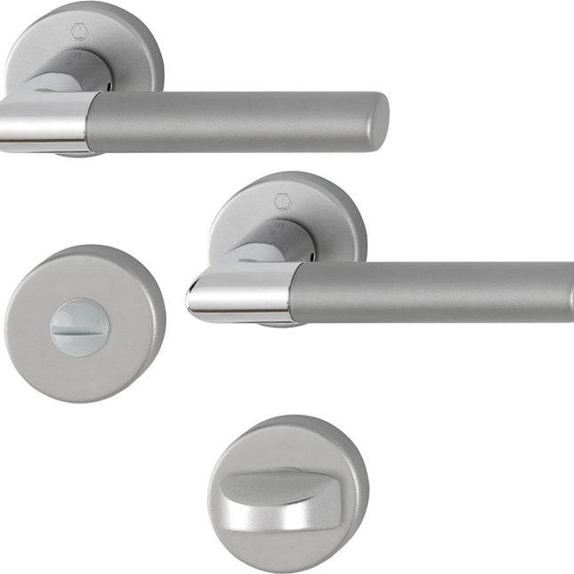 Zestaw róż HOPPE Lecce 1405/42KV/42KVS aluminium F49/F9-2 ( 3000220015 )