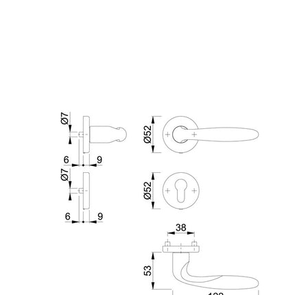 Zestaw rozet HOPPE Verona M151/42KV/42KVS mosiądz F71 ( 3000253733 )