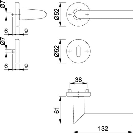 HOPPE Zestaw rozet Stockholm 1140/42KV/42KVS Aluminium F1 ( 3000252243 )