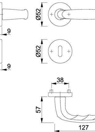 Zestaw rozetek HOPPE Atlanta 1530/42KV/42KVS Aluminium F1 ( 3000252594 )